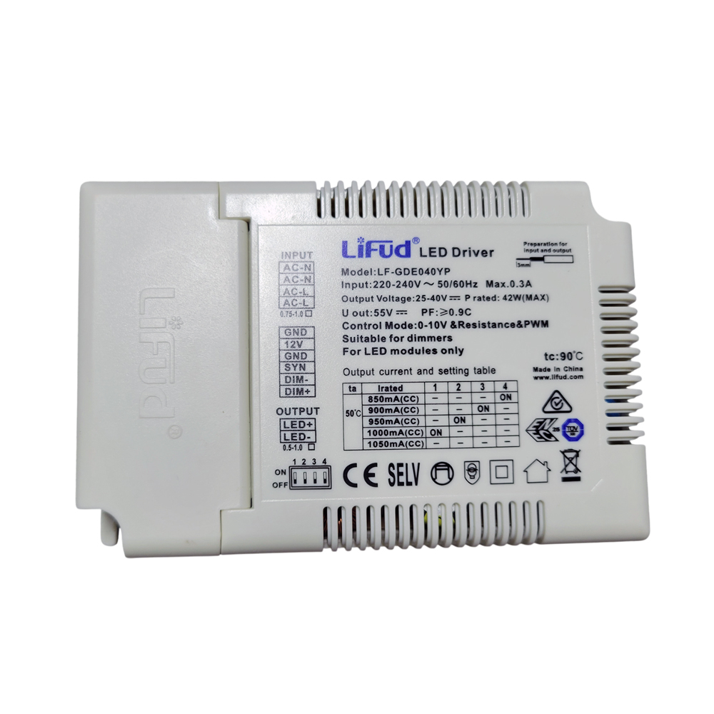 40W Lifud no flicker 0-10V Dimmable Driver