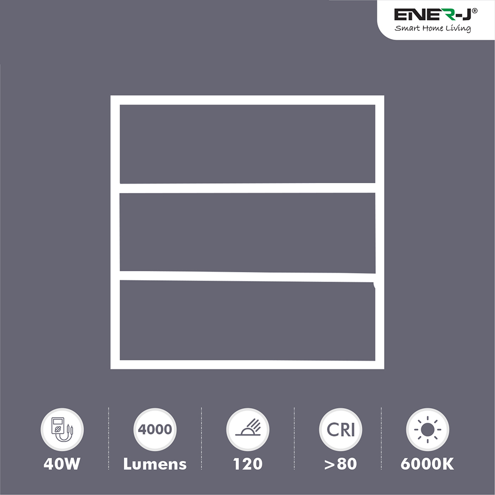 Checks Borderline Panel, 60x60 Size, 40W, 4000 Lumens, 3 Years Warranty, 6000K (Pack of 2)