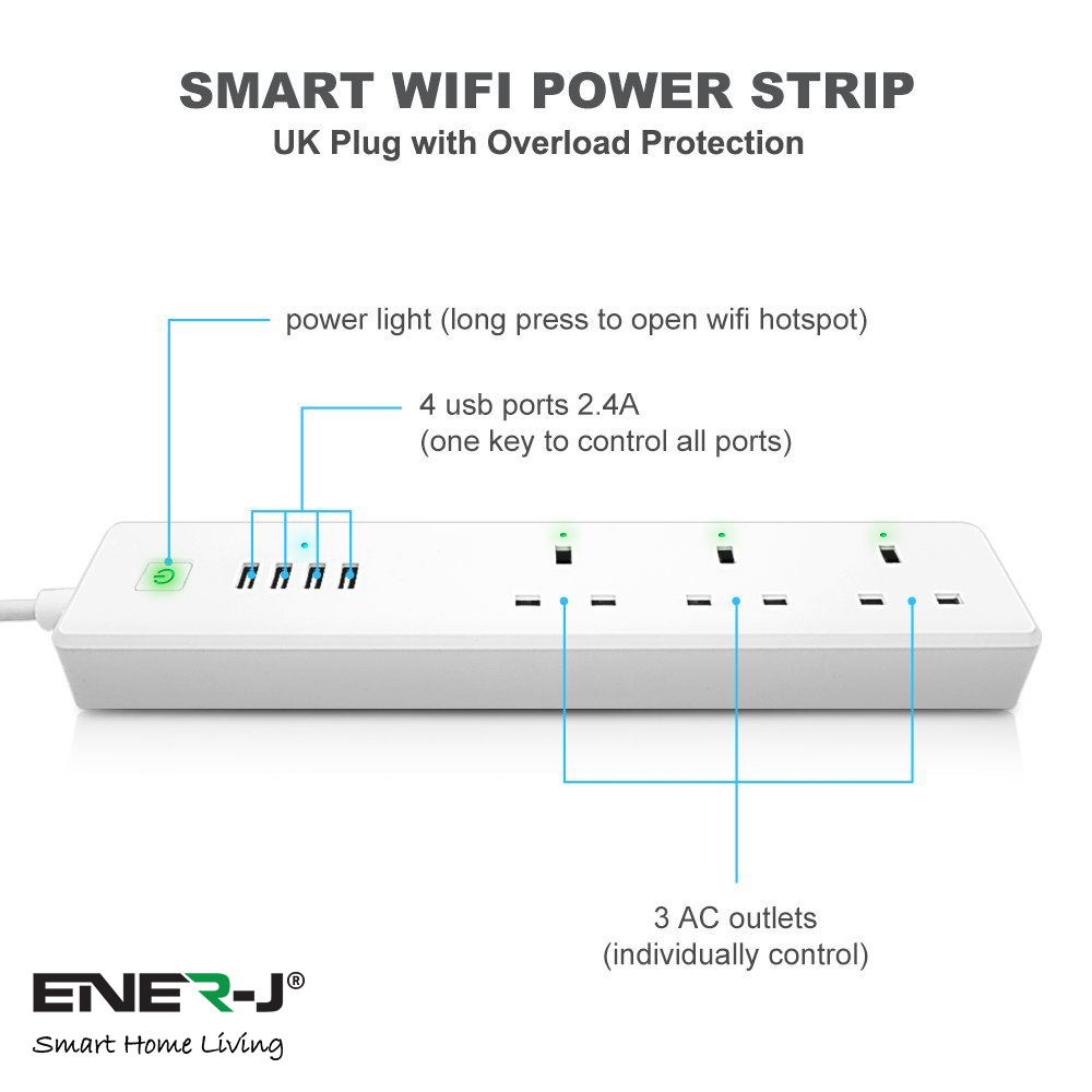 Wi-Fi Power Strip Extention Box with USB