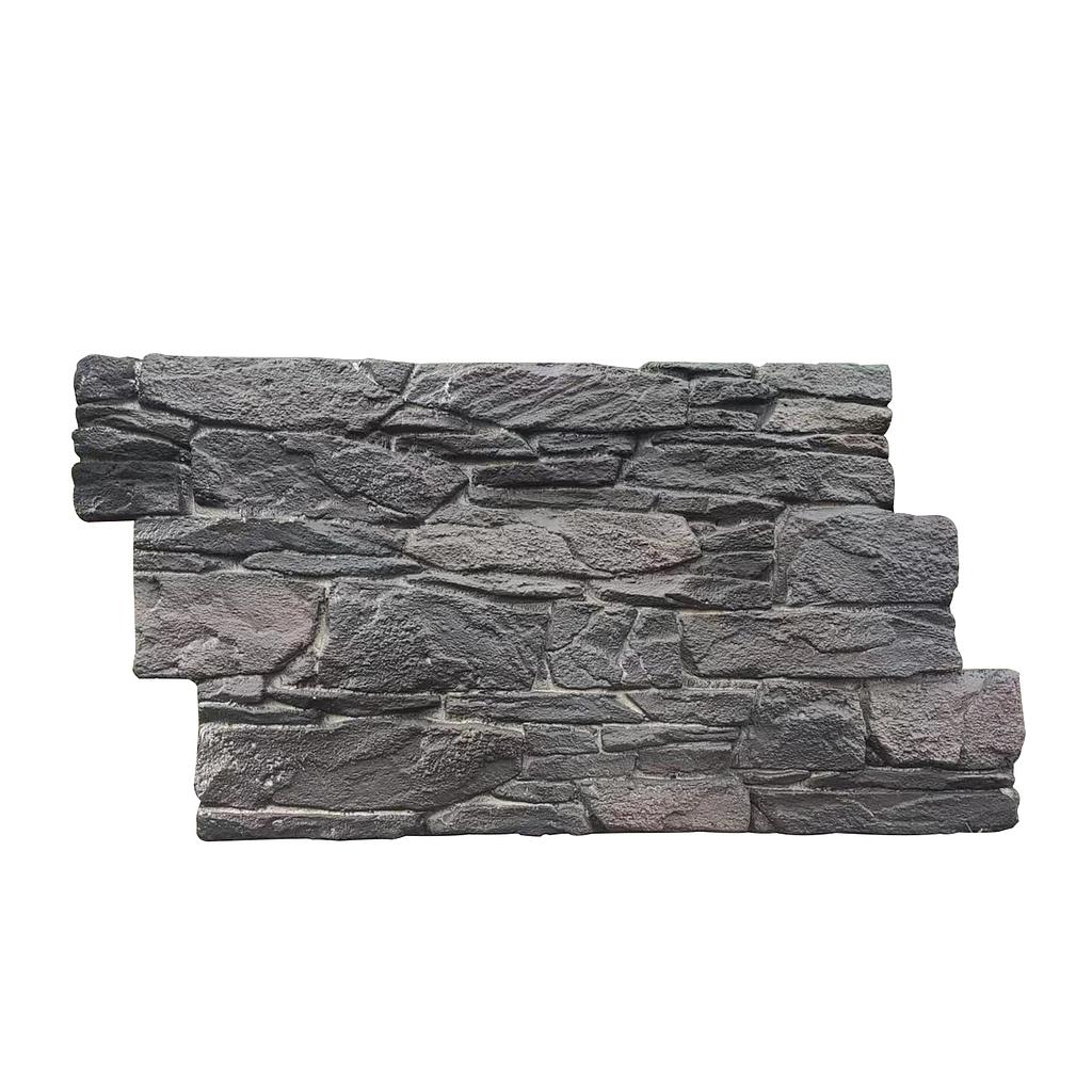 Rustic Stacked Slate PU Wall Panel – Charcoal Finish Size:1200 x 600 x 60 mm