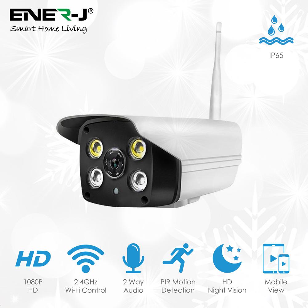 Smart Wi-Fi Outdoor Movable Bullet IP Camera, 2MP | Ener-j