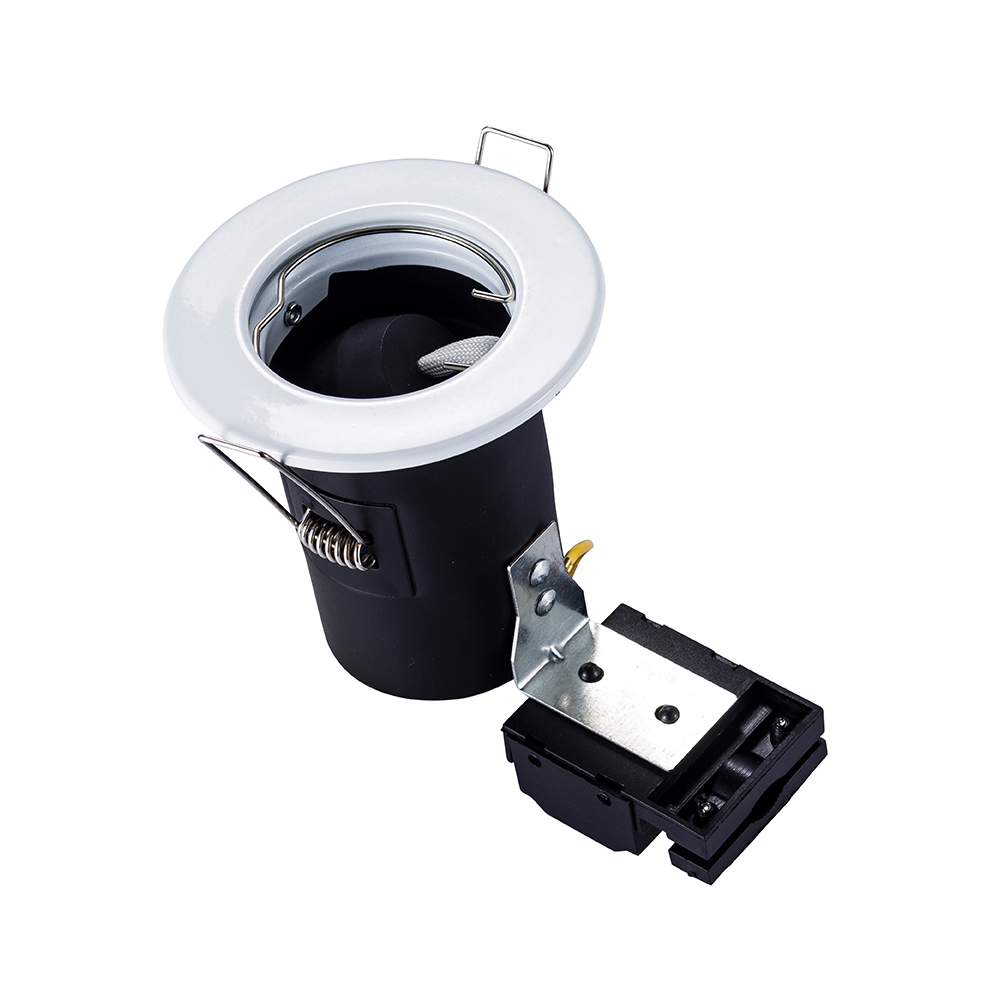Fire Rated Downlight Housing with GU10 holder, White Ring (pack of 5 units)