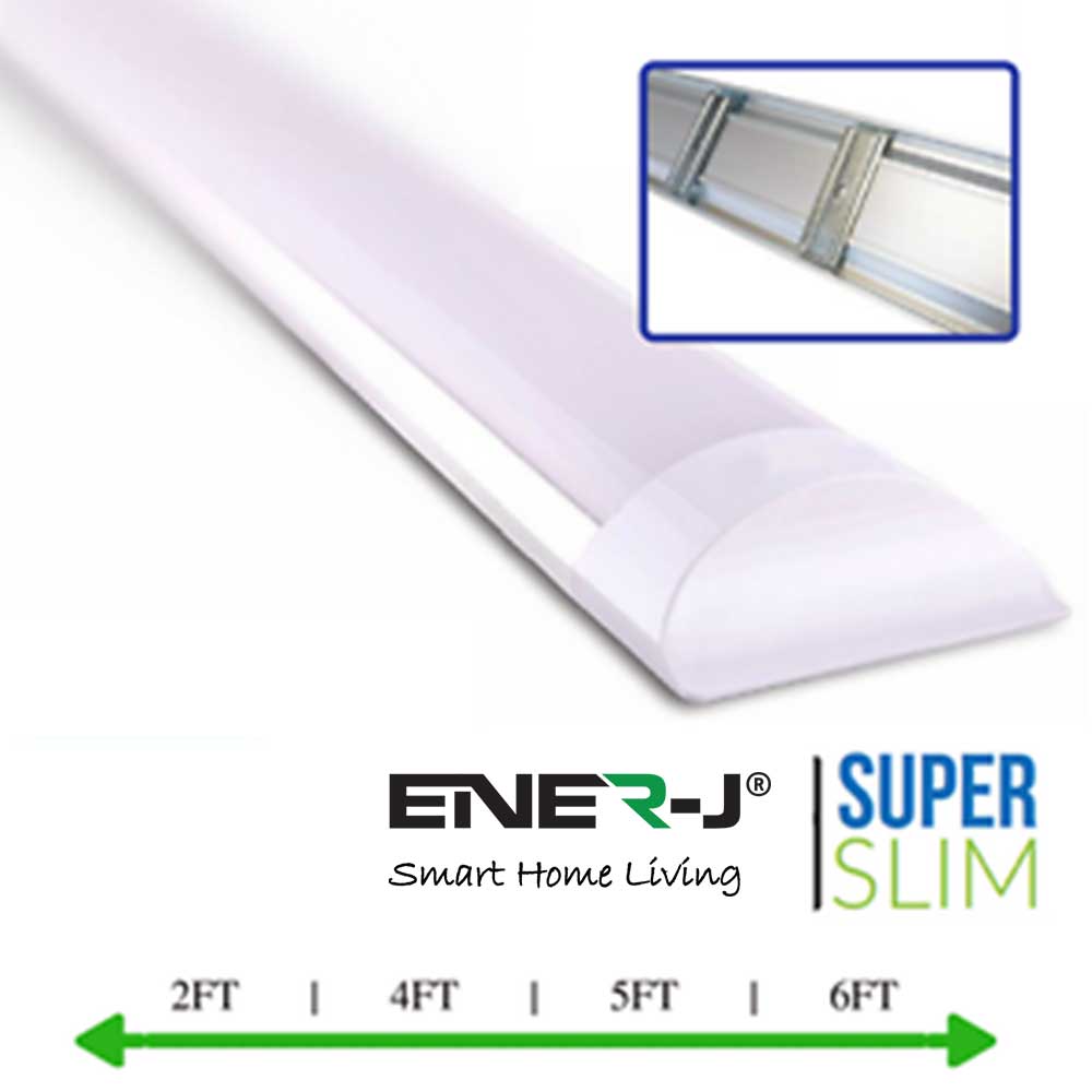 18W Prismatic LED Tube Batten complete fitting 0.6m, 1440 lumens, 3000K (pack of 2 units)