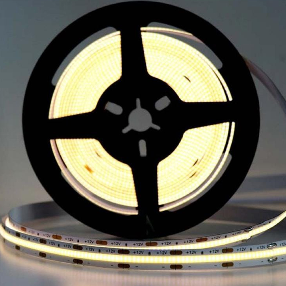 12V COB LED Strip Lights with 480 LEDs/M, 12W/M, 1200lm/M, CRI 90-92, 4000K