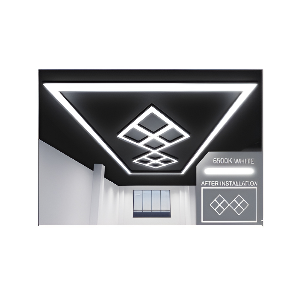 432W Designer Ceiling Lights with Frame (8 Diamonds and Border)