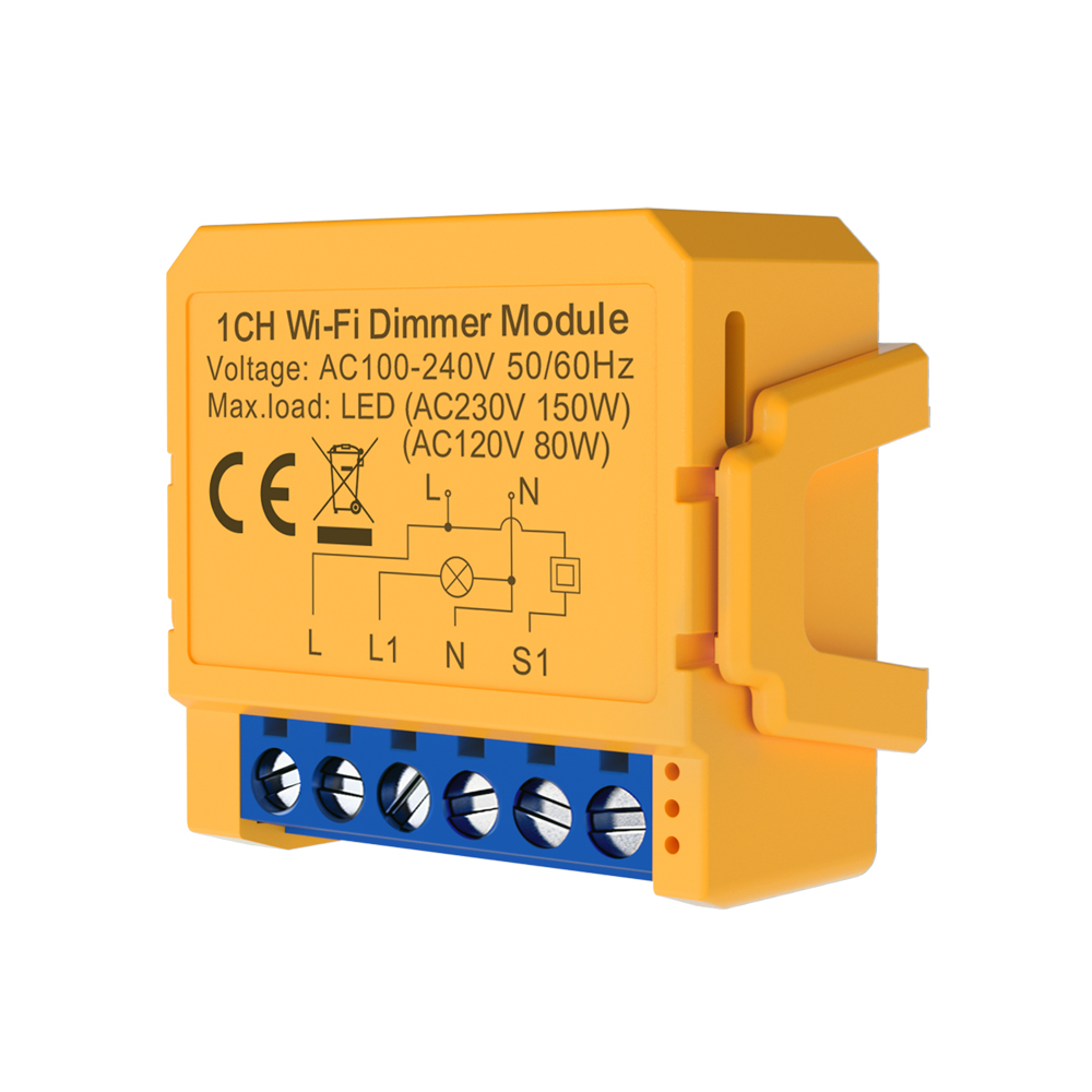 1CH WiFi + BLE Dimmable Switch Module, Max Load 150W LED