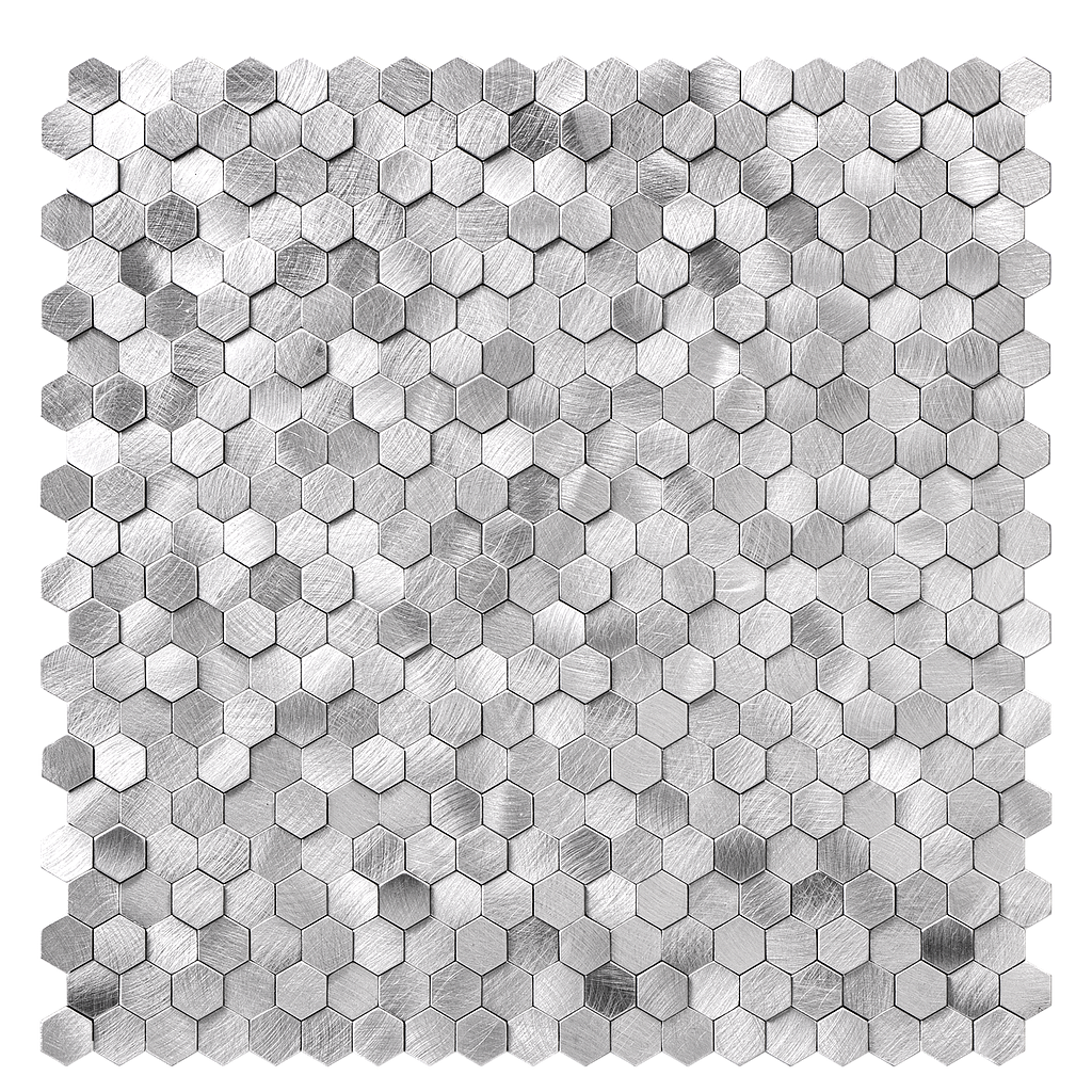 HexaGloss Aluminum Peel &amp; Stick Tile Size:305.9 x 306.8 x 4 mm