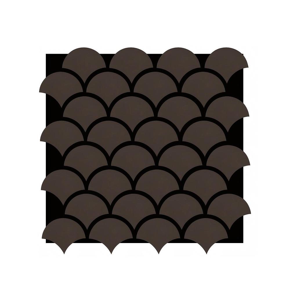 "Modern Fish Scale Pattern Acoustic Wall Panel - PET + MDF Size: 640 x 665 mm"