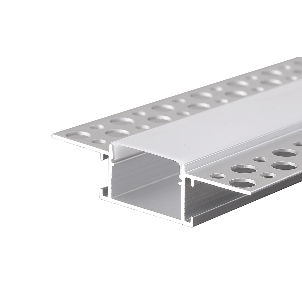 Recessed Plasterboard Trimless Aluminium LED Profile with Flange for Drywall, Size: 60mm x 14.35mm, Length 2 Meters