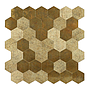 Large Luxe Gold HexaStyle Aluminum Peel & Stick Tile Size: 290 x 288 x 4 mm