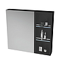 Black Aluminum LED Mirror Cabinet - Sleek Rectangular Design, 75x68 cm